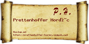 Prettenhoffer Horác névjegykártya